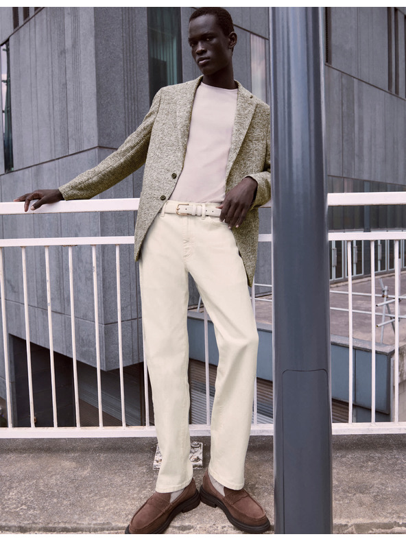 Marks & Spencer Еластични дънки с права кройка Marks & Spencer сметанови