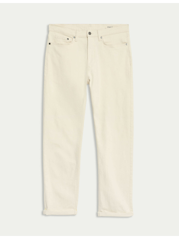 Marks & Spencer Еластични дънки с права кройка Marks & Spencer сметанови