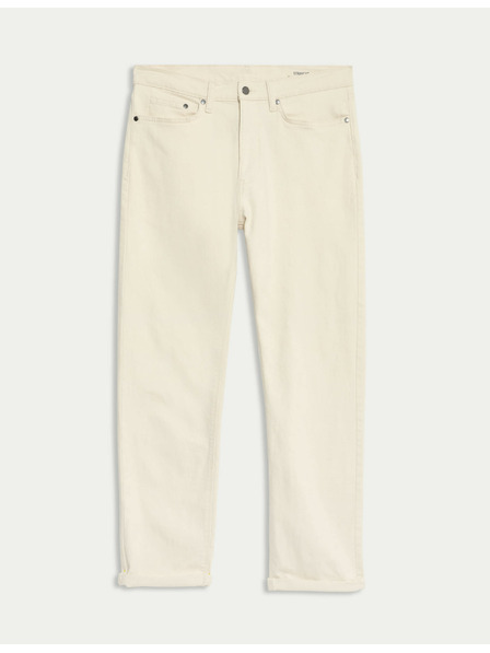 Marks & Spencer Еластични дънки с права кройка Marks & Spencer сметанови