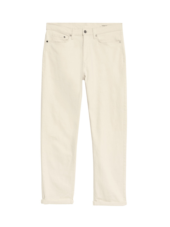 Marks & Spencer Еластични дънки с права кройка Marks & Spencer сметанови