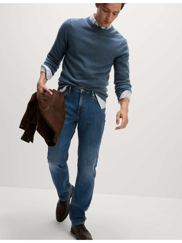 Marks & Spencer Еластични дънки с права кройка Marks & Spencer тъмносини