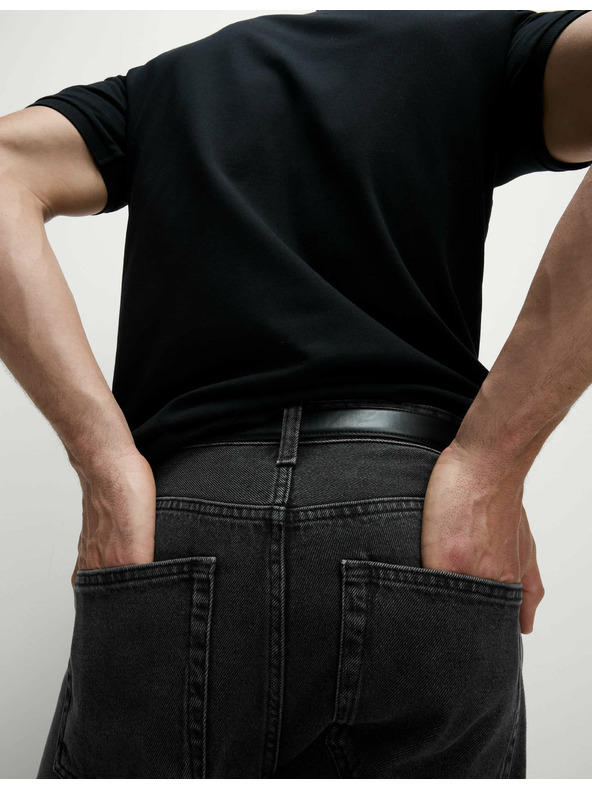 Marks & Spencer Гладки дънки с права кройка от чист памук Marks & Spencer сиви