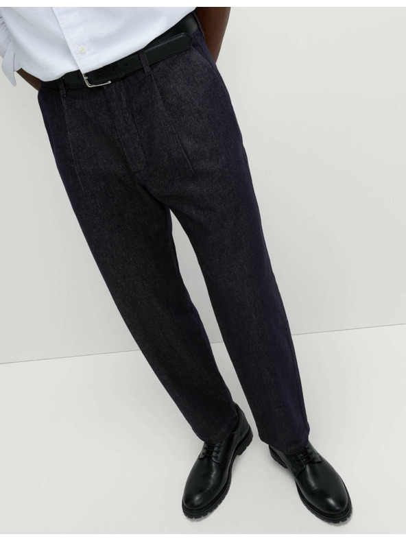 Marks & Spencer Стеснени дънки Smart Pleat Marks & Spencer тъмносини