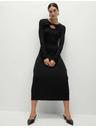 Marks & Spencer Трикотажни ребрести миди рокли с права кройка Marks & Spencer черни