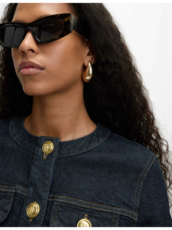 Marks & Spencer Разкопчаваща се дънкова риза без яка Marks & Spencer тъмносин