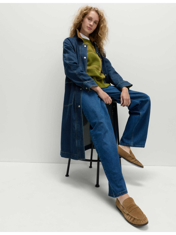 Marks & Spencer Дълго дънково палто Marks & Spencer тъмносин