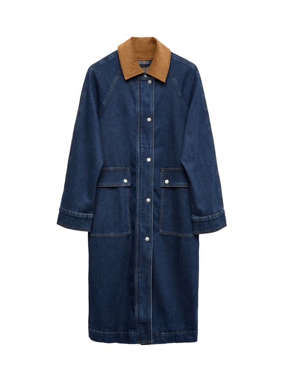 Marks & Spencer Дълго дънково палто Marks & Spencer тъмносин