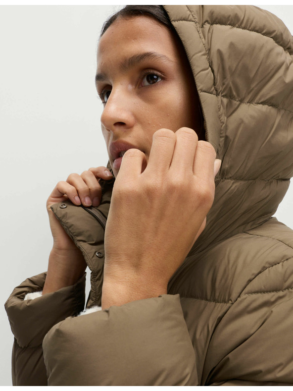 Marks & Spencer Пухено одеяло с качулка Marks & Spencer зелен