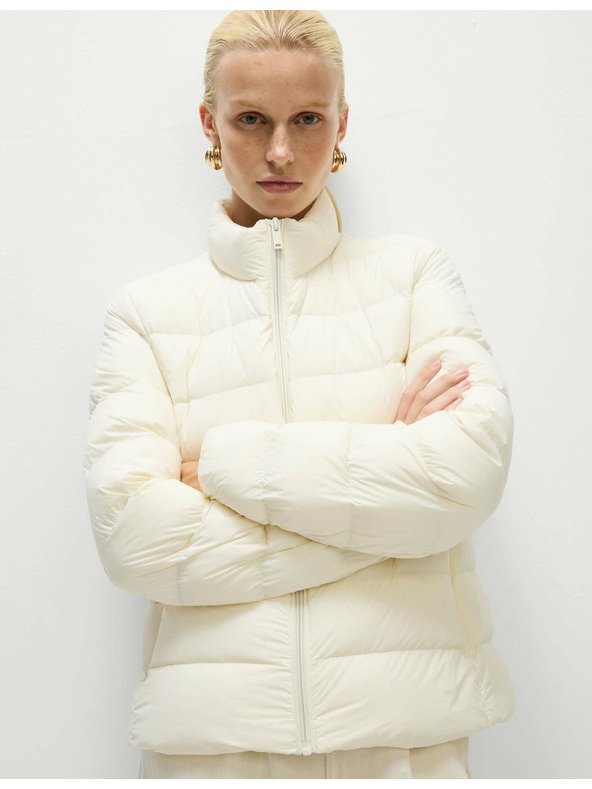 Marks & Spencer Подплатено сгъваемо яке с пух и пух Marks & Spencer кремаво