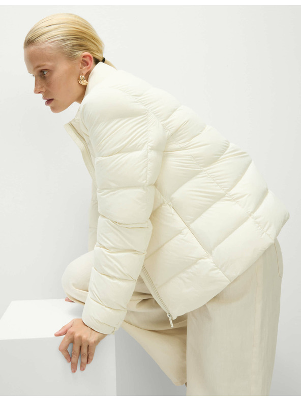 Marks & Spencer Подплатено сгъваемо яке с пух и пух Marks & Spencer кремаво