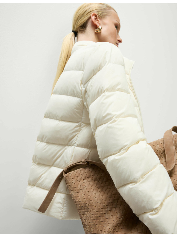 Marks & Spencer Подплатено сгъваемо яке с пух и пух Marks & Spencer кремаво