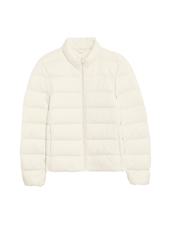 Marks & Spencer Подплатено сгъваемо яке с пух и пух Marks & Spencer кремаво