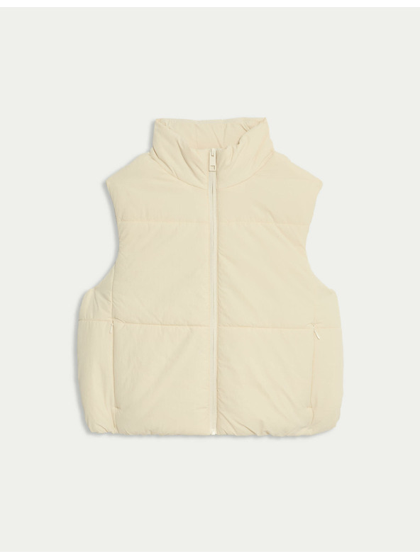 Marks & Spencer Кратка подплатена жилетка с технология Thermowarmth™ Marks & Spencer бежова