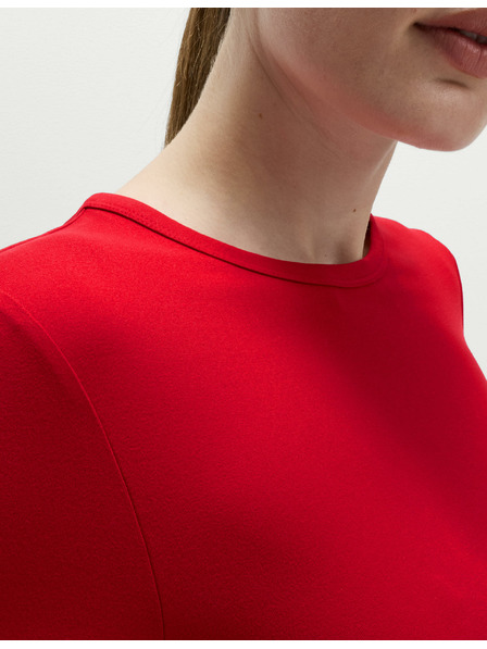 Marks & Spencer Топ с дълги ръкави в тясна кройка Marks & Spencer червен