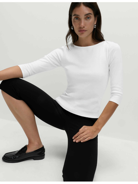 Marks & Spencer Топ с тясна кройка, от чист памук Marks & Spencer бял