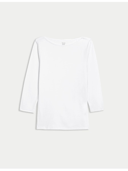 Marks & Spencer Топ с тясна кройка, от чист памук Marks & Spencer бял