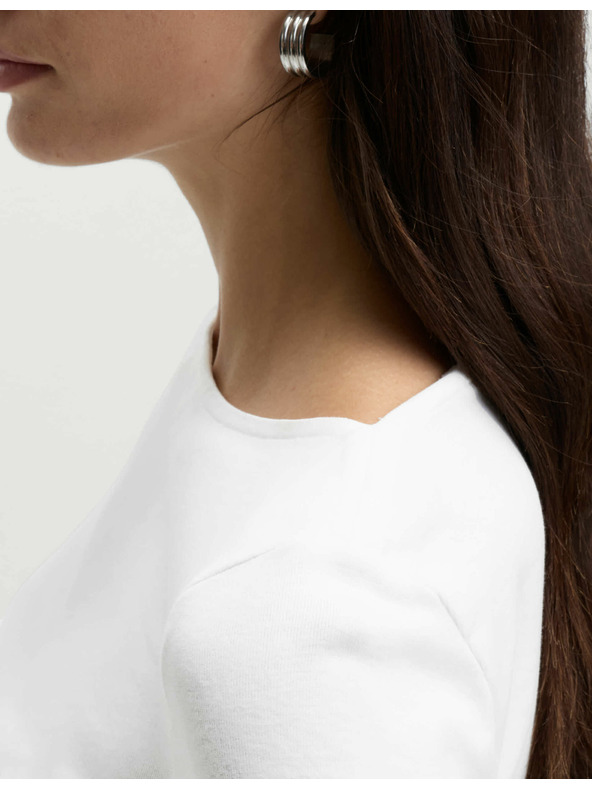 Marks & Spencer Топ с тясна кройка, от чист памук Marks & Spencer бял