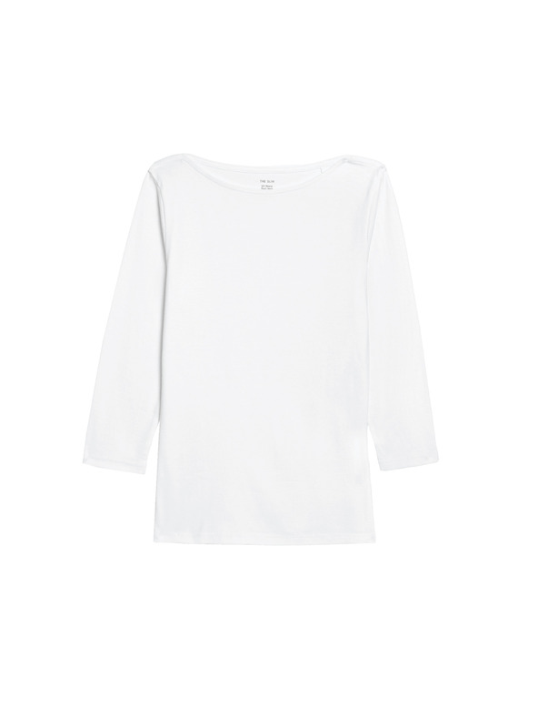 Marks & Spencer Топ с тясна кройка, от чист памук Marks & Spencer бял