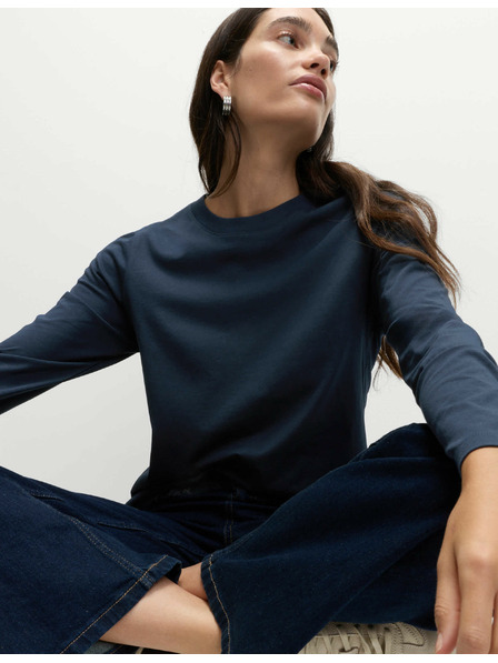 Marks & Spencer Топ от чист памук за ежедневно носене Marks & Spencer тъмносин