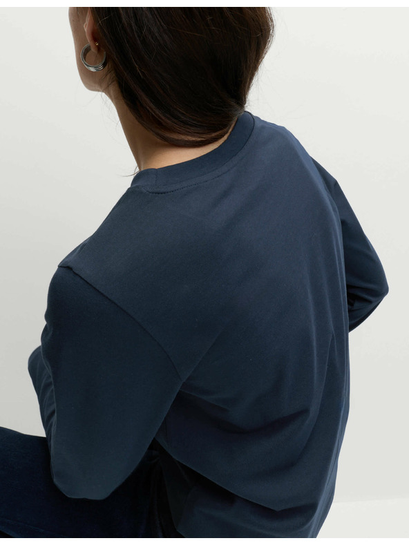 Marks & Spencer Топ от чист памук за ежедневно носене Marks & Spencer тъмносин