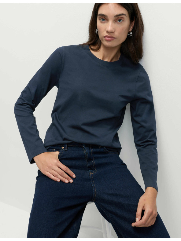 Marks & Spencer Топ от чист памук за ежедневно носене Marks & Spencer тъмносин