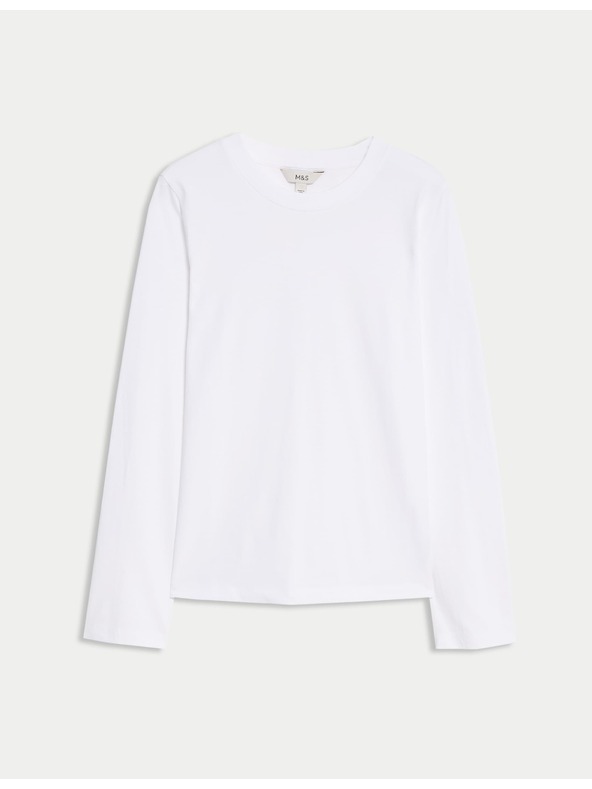 Marks & Spencer Топ от чист памук за ежедневно носене Marks & Spencer бял