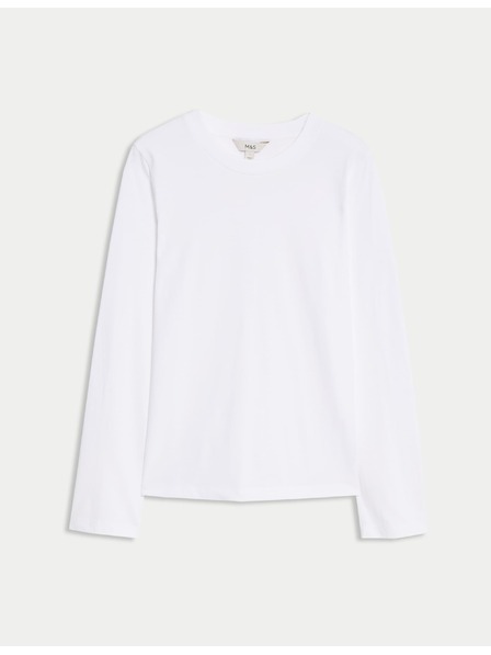 Marks & Spencer Топ от чист памук за ежедневно носене Marks & Spencer бял