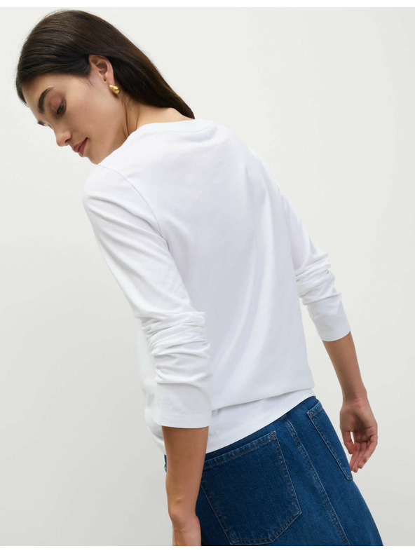 Marks & Spencer Топ от чист памук за ежедневно носене Marks & Spencer бял