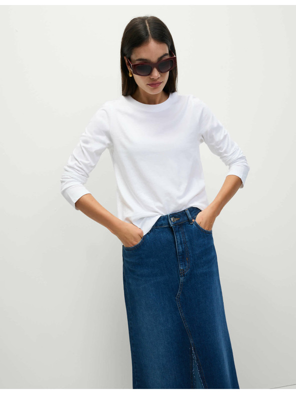 Marks & Spencer Топ от чист памук за ежедневно носене Marks & Spencer бял