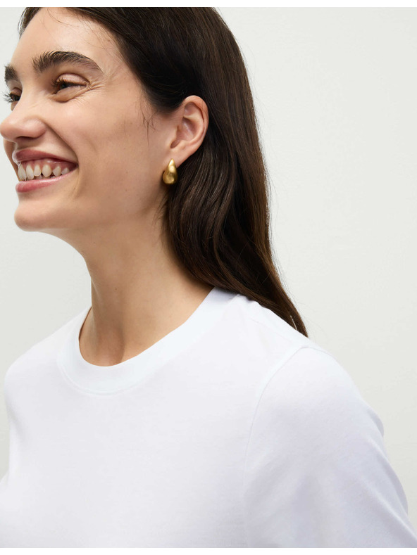 Marks & Spencer Топ от чист памук за ежедневно носене Marks & Spencer бял