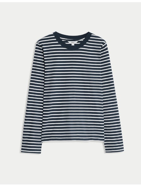 Marks & Spencer Топ от чист памук за ежедневно носене Marks & Spencer тъмносин