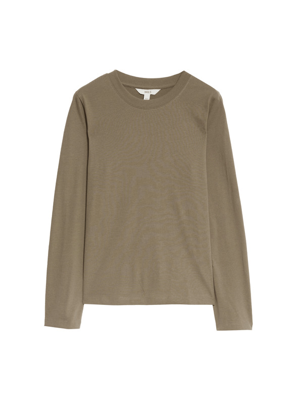 Marks & Spencer Топ от чист памук за ежедневно носене Marks & Spencer зелен
