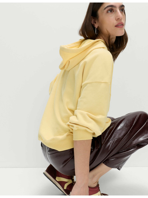 Marks & Spencer Суитшърт с качулка с висок дял памук Marks & Spencer бежово