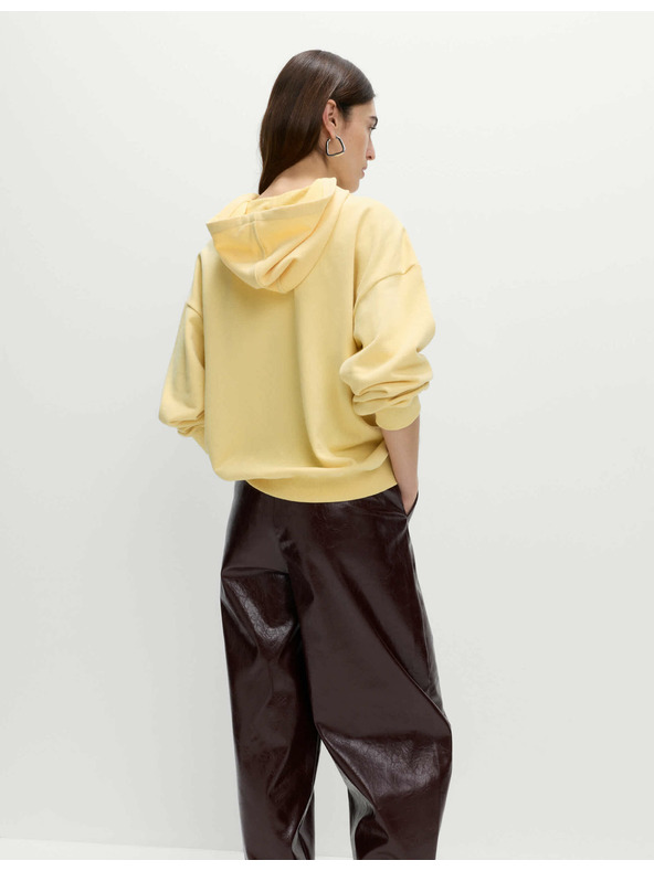 Marks & Spencer Суитшърт с качулка с висок дял памук Marks & Spencer бежово