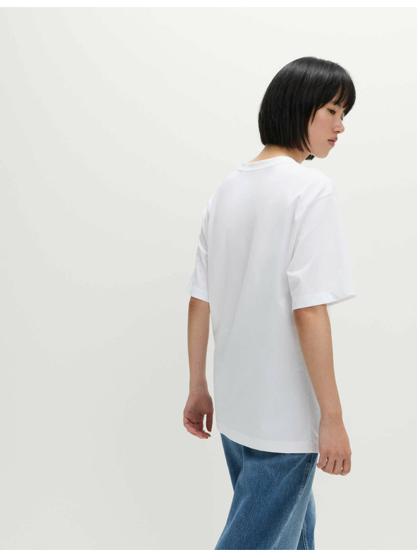 Marks & Spencer Тениска в по-голям размер с надпис от чист памук Marks & Spencer кафяво