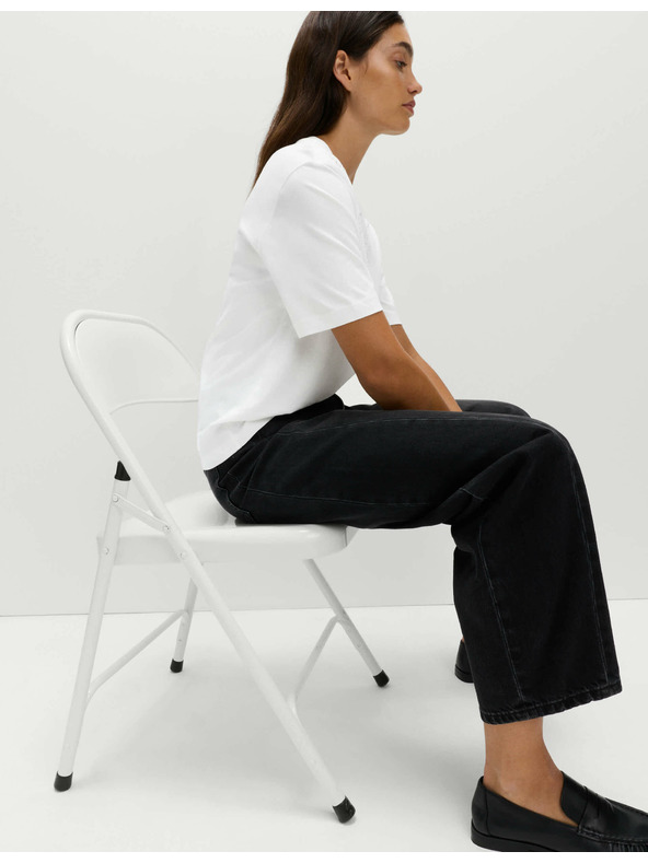 Marks & Spencer Декорирана тениска Lucky от чист памук Marks & Spencer бяло