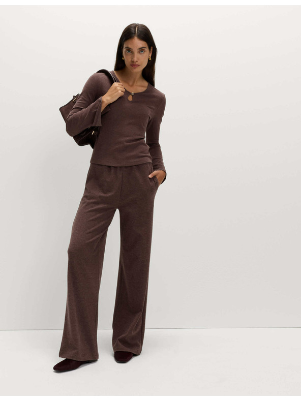 Marks & Spencer Удобен топ с разрязано деколте и разширени ръкави Marks & Spencer червен