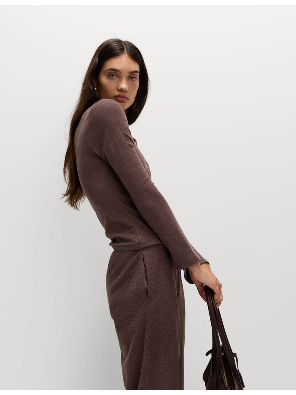 Marks & Spencer Удобен топ с разрязано деколте и разширени ръкави Marks & Spencer червен