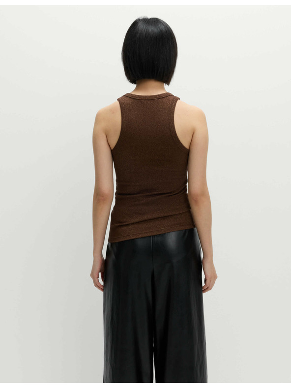 Marks & Spencer Блестящ потник с висок процент памук Marks & Spencer кафяв