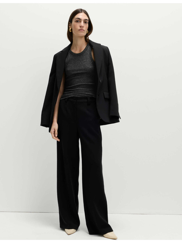 Marks & Spencer Блестящ потник с висок процент памук Marks & Spencer черен