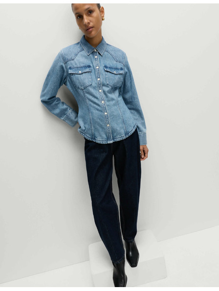 Marks & Spencer Каубойска дънкова риза Marks & Spencer военноморско синьо