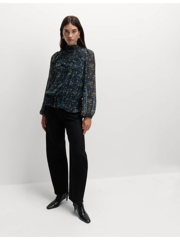 Marks & Spencer Цветна блуза с дълъг ръкав Marks & Spencer черен