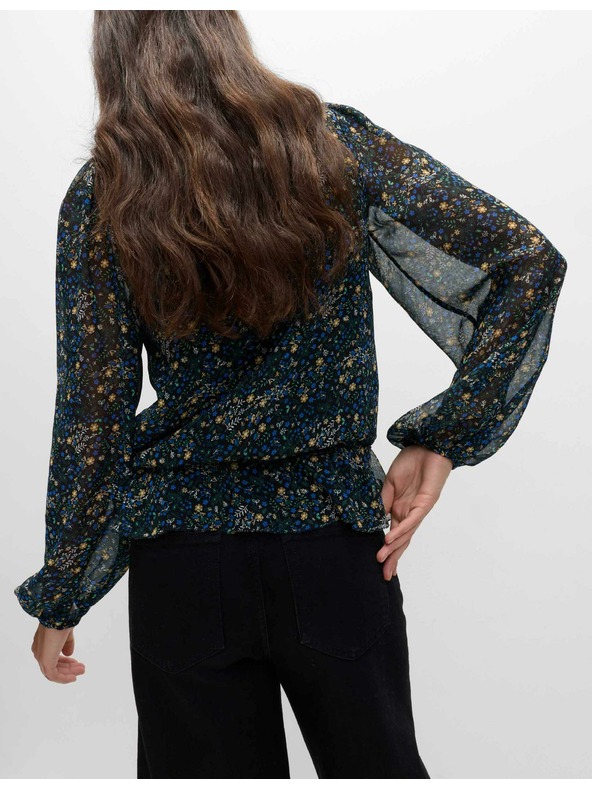 Marks & Spencer Цветна блуза с дълъг ръкав Marks & Spencer черен