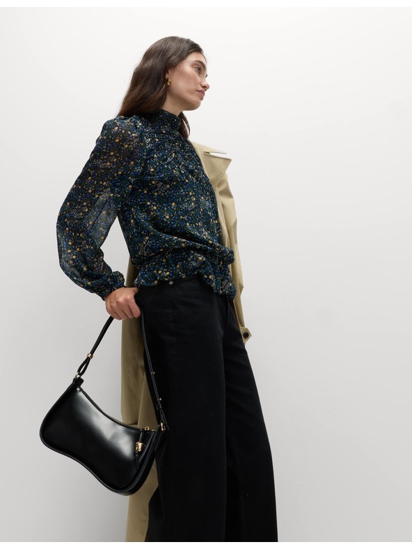 Marks & Spencer Цветна блуза с дълъг ръкав Marks & Spencer черен