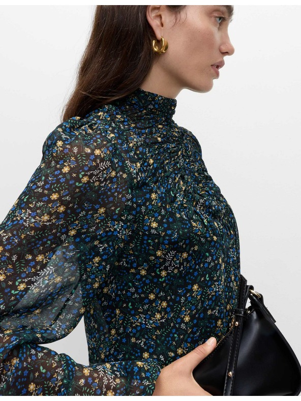 Marks & Spencer Цветна блуза с дълъг ръкав Marks & Spencer черен