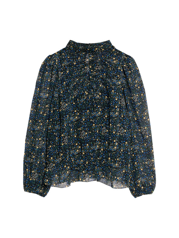 Marks & Spencer Цветна блуза с дълъг ръкав Marks & Spencer черен