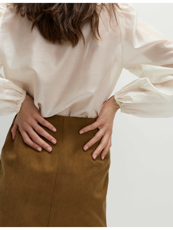 Marks & Spencer Мини пола А-линия с велурен вид Marks & Spencer кафяв