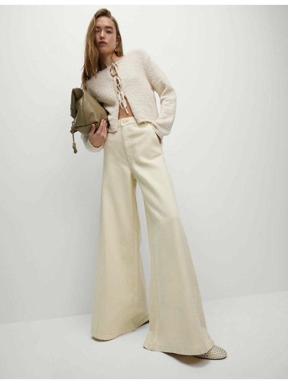 Marks & Spencer Palazzo панталони с висок процент памук Marks & Spencer в бяло