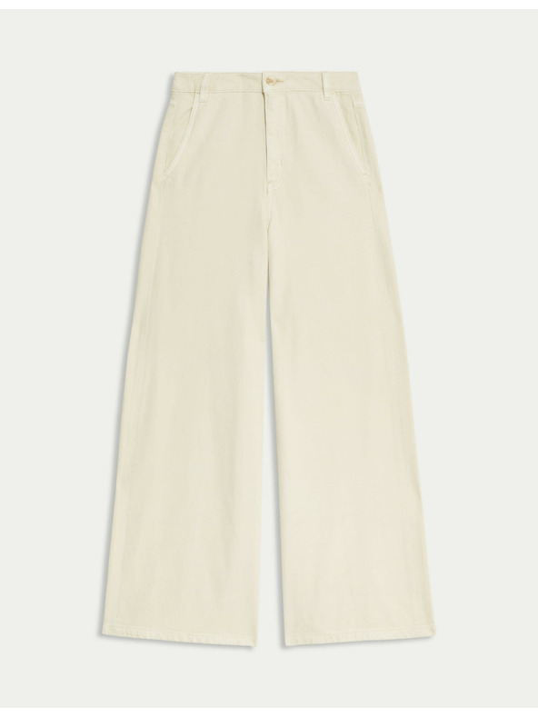 Marks & Spencer Palazzo панталони с висок процент памук Marks & Spencer в бяло