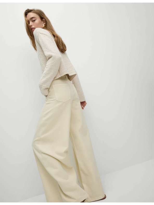 Marks & Spencer Palazzo панталони с висок процент памук Marks & Spencer в бяло